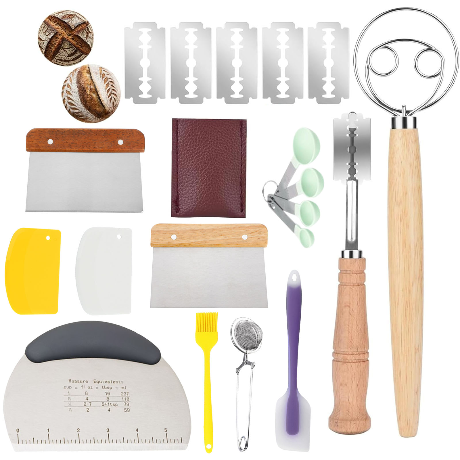 Danish Pancake Pan - Sauerteigbrot-Backzubehör, eingeflüssiger Sauerteig, dänischer Teig, Schneebesen,