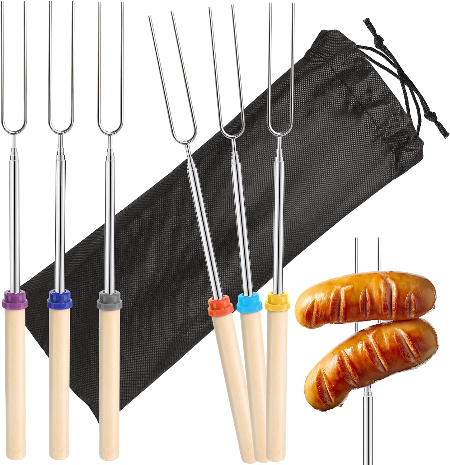 6 Stück Edelstahl Teleskop Gri – Corn Dog Stick Bewertung und Preis